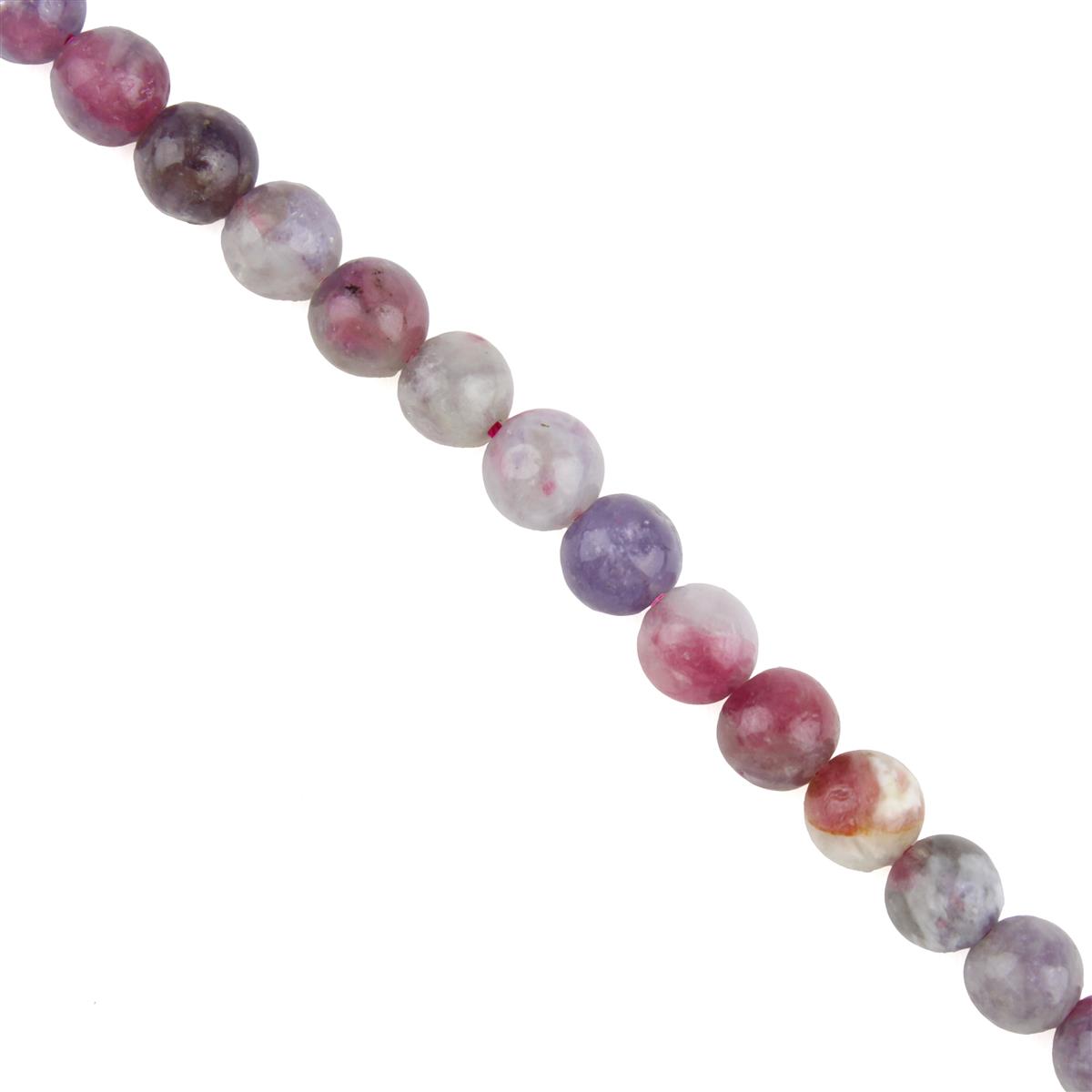 Cts Plum Blossom Tourmaline Plain Rounds Approx Mm Cm Strand