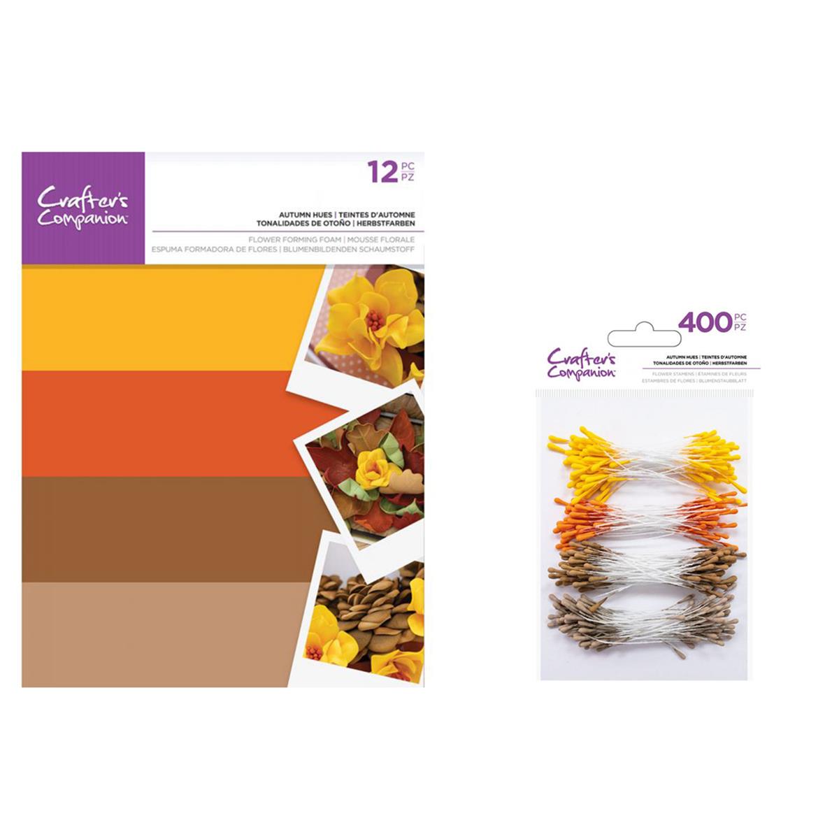 Crafters Companion 412PC Autumn Hues Flower Forming Foam And Stamens