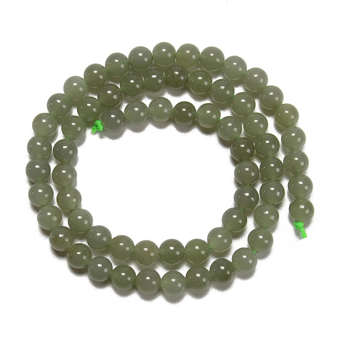 95cts Light Green Khotan Jade Plain Rounds Approx 6mm, 38cm Strand ...