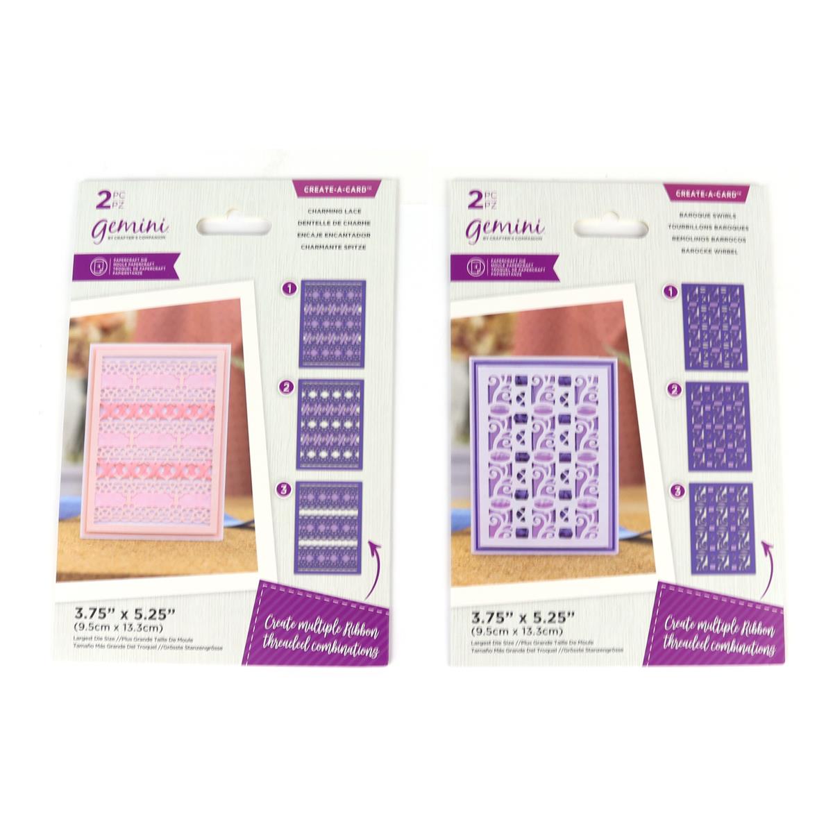 Gemini Ribbon Threading Create-a-Card Charming Lace & Baroque Swirls ...