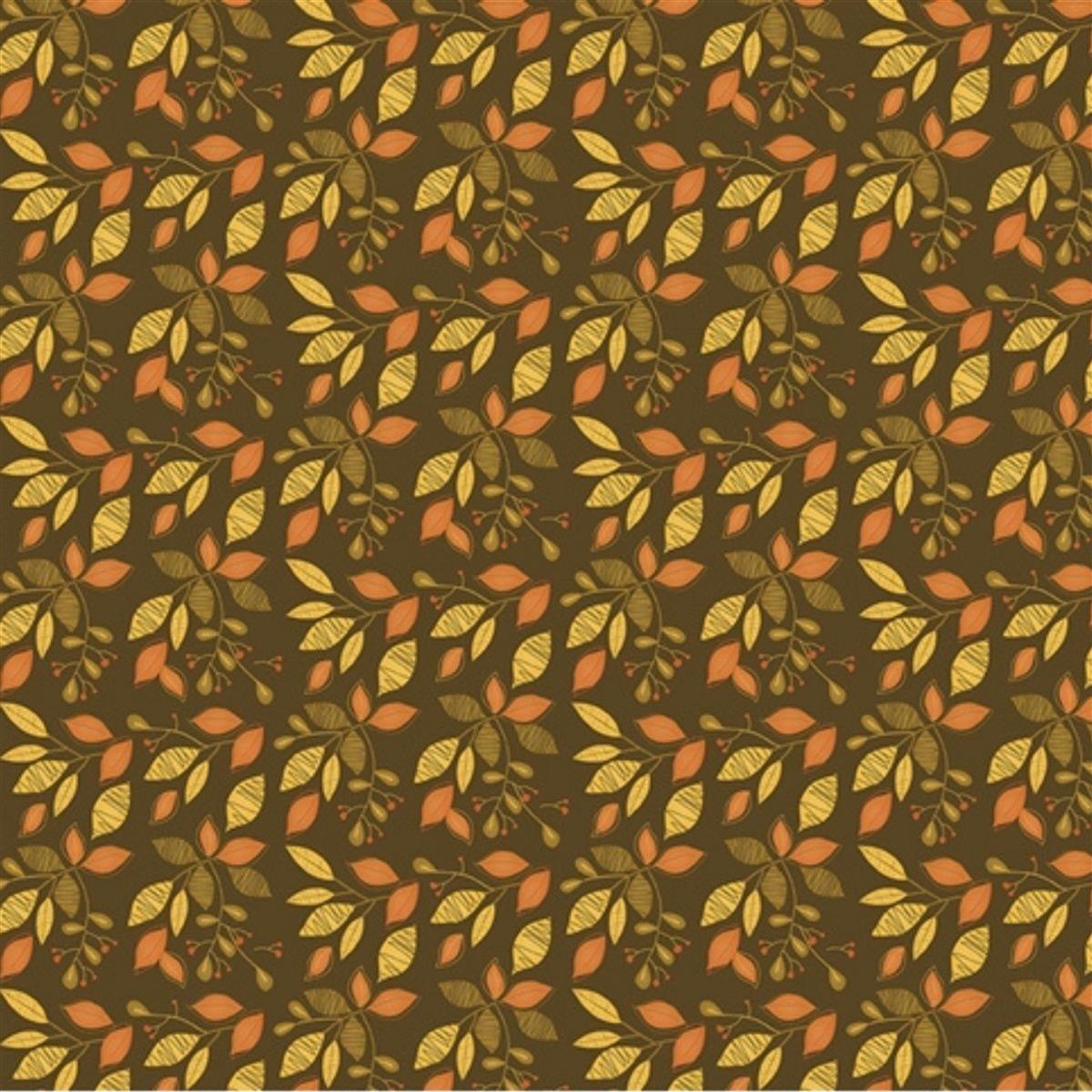 Sandy Gervais Adel In Autumn Chocolate Leaves Fabric 0.5m 