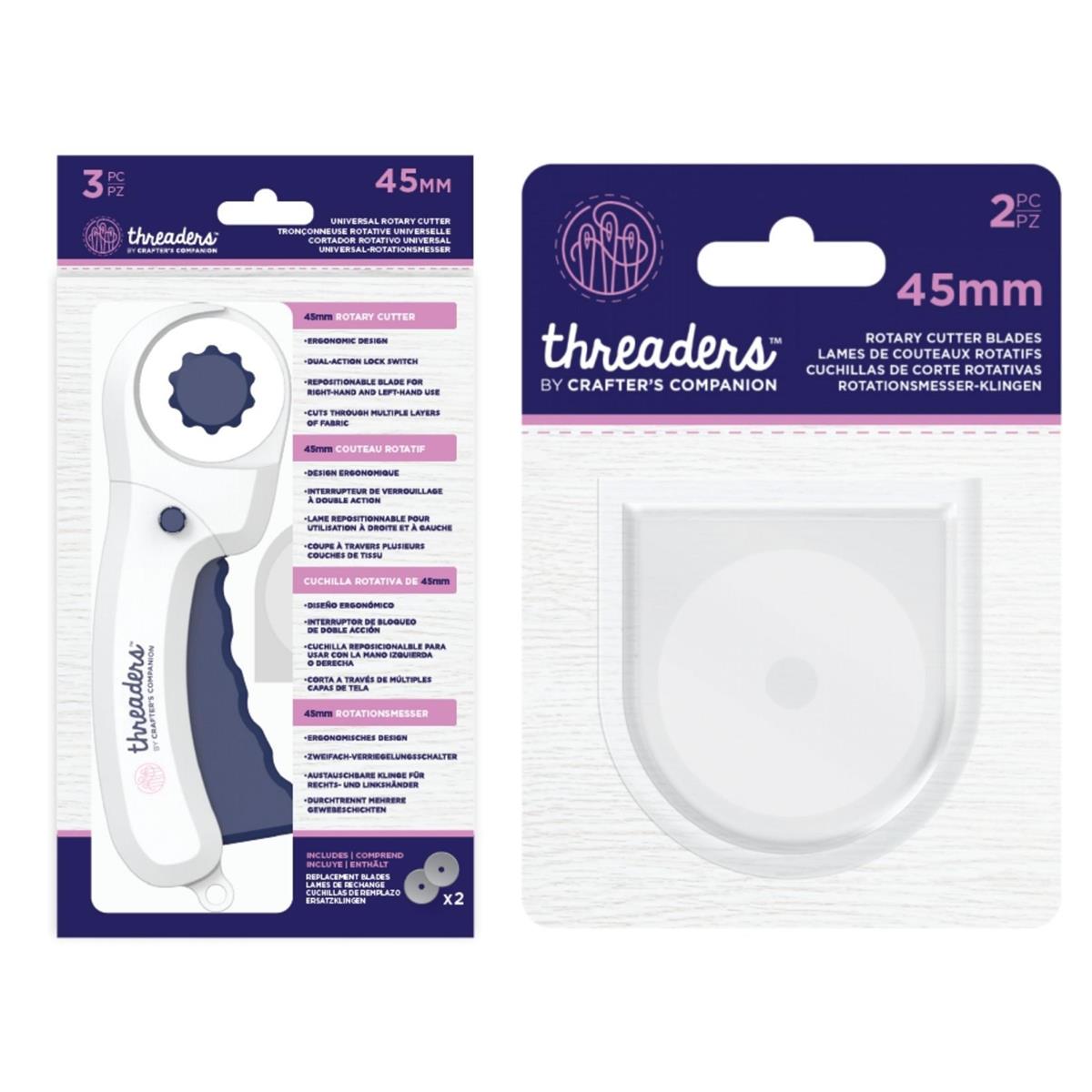 Threaders Universal 45mm Rotary Cutter Bundle with Free Replacement