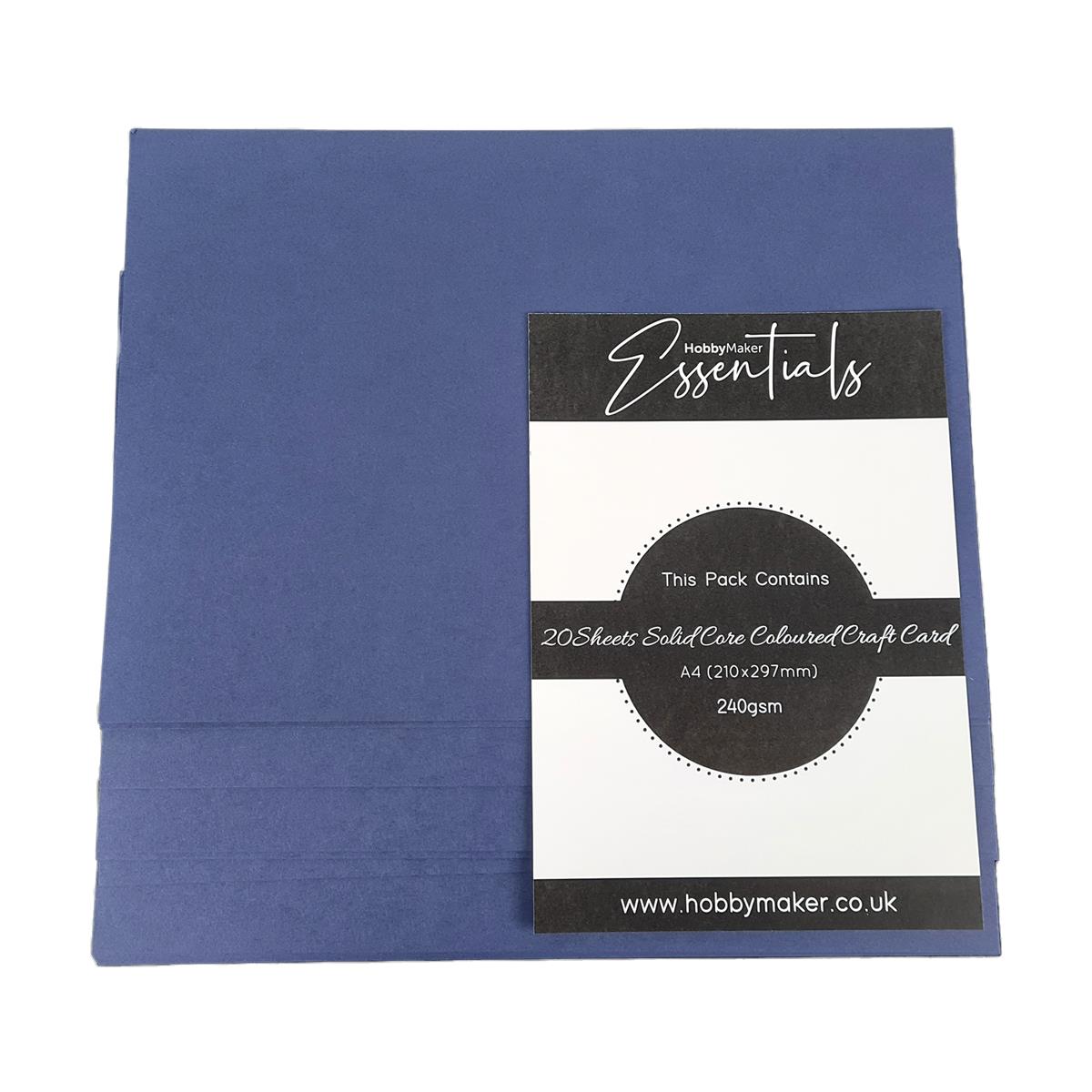 Hobby Maker Essentials A4 Solid Core Craft Card, 240gsm 20 Sheets