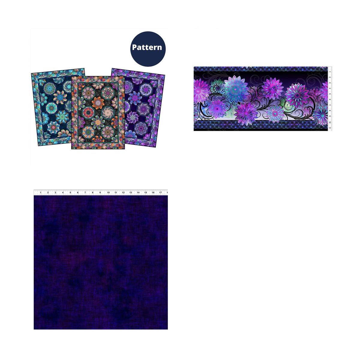 Jason Yenter Dazzle Kaleidoscope Quilt Kit Fabric (10m) & Pattern