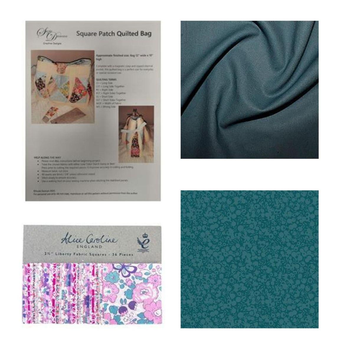 Suzie Duncan Pink Square Patch Quilted Bag Kit Instructions, Charm