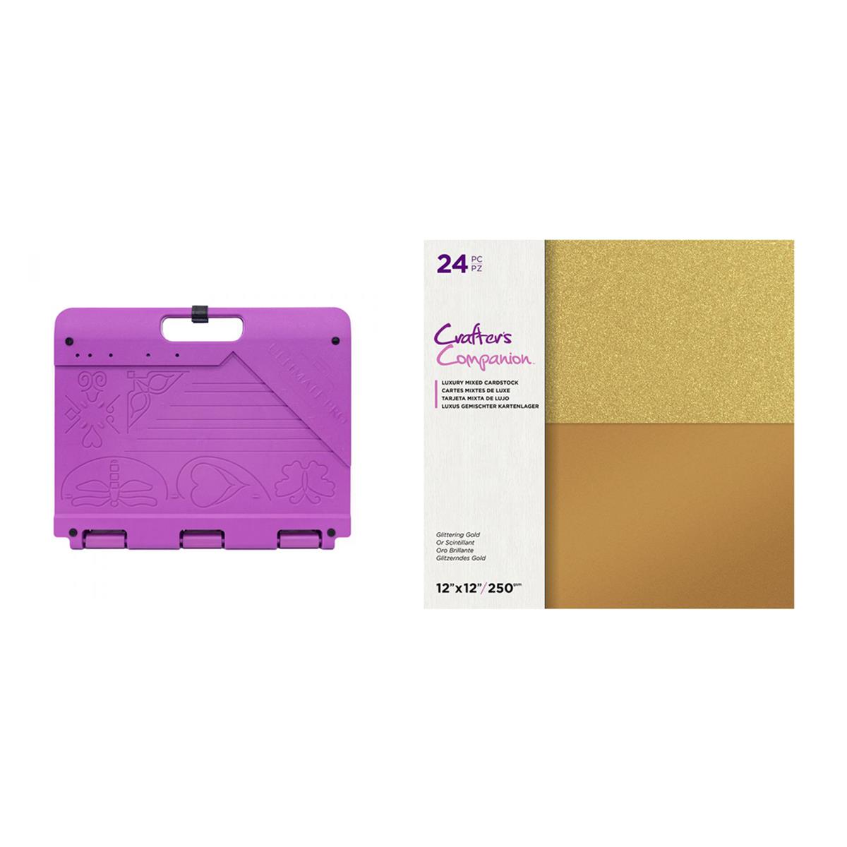 Crafter's Companion Ultimate Pro & 12x12 Glittering Gold Paper Pad 25