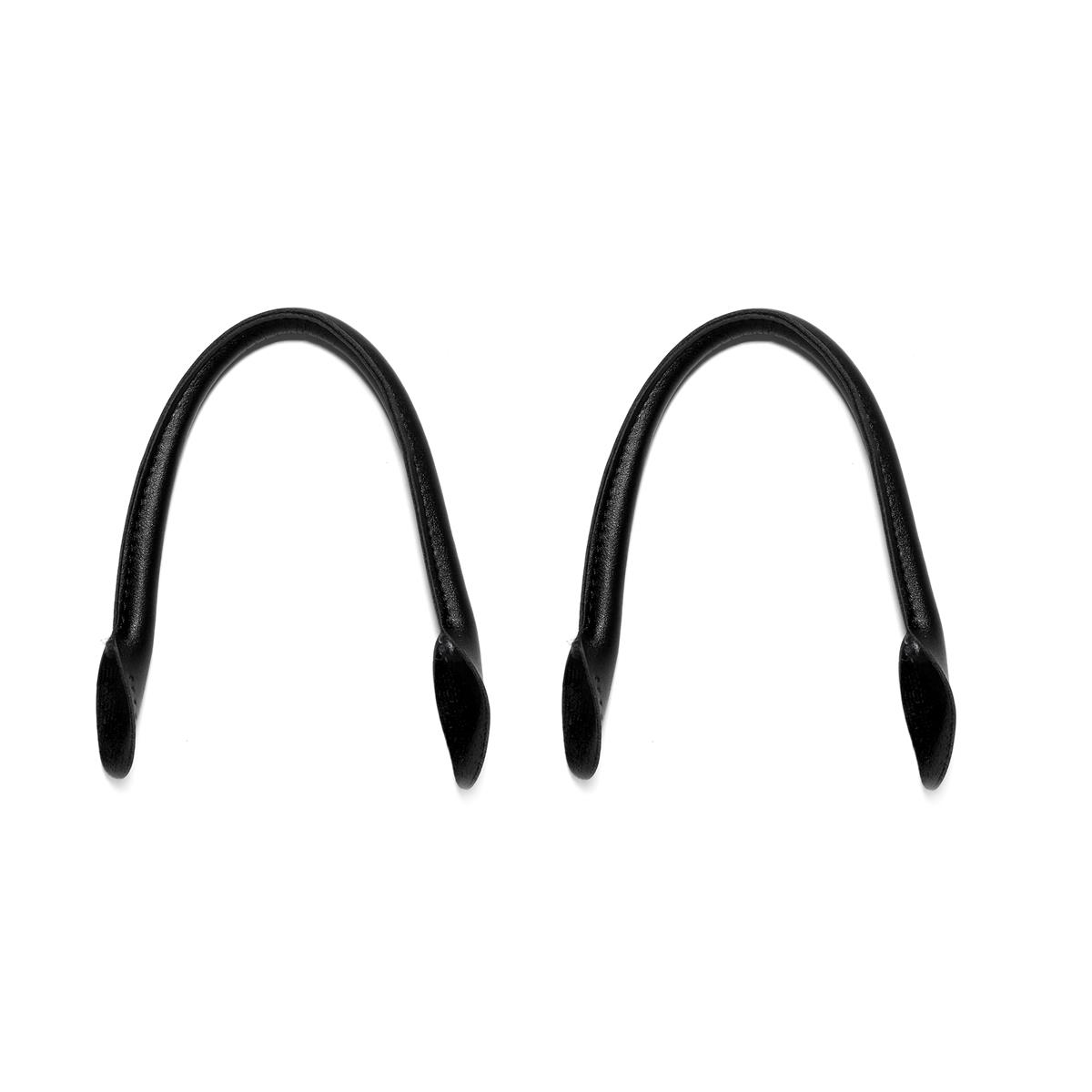 Black Faux Leather Bag Handles. 42cm (16.5in) SewingStreet