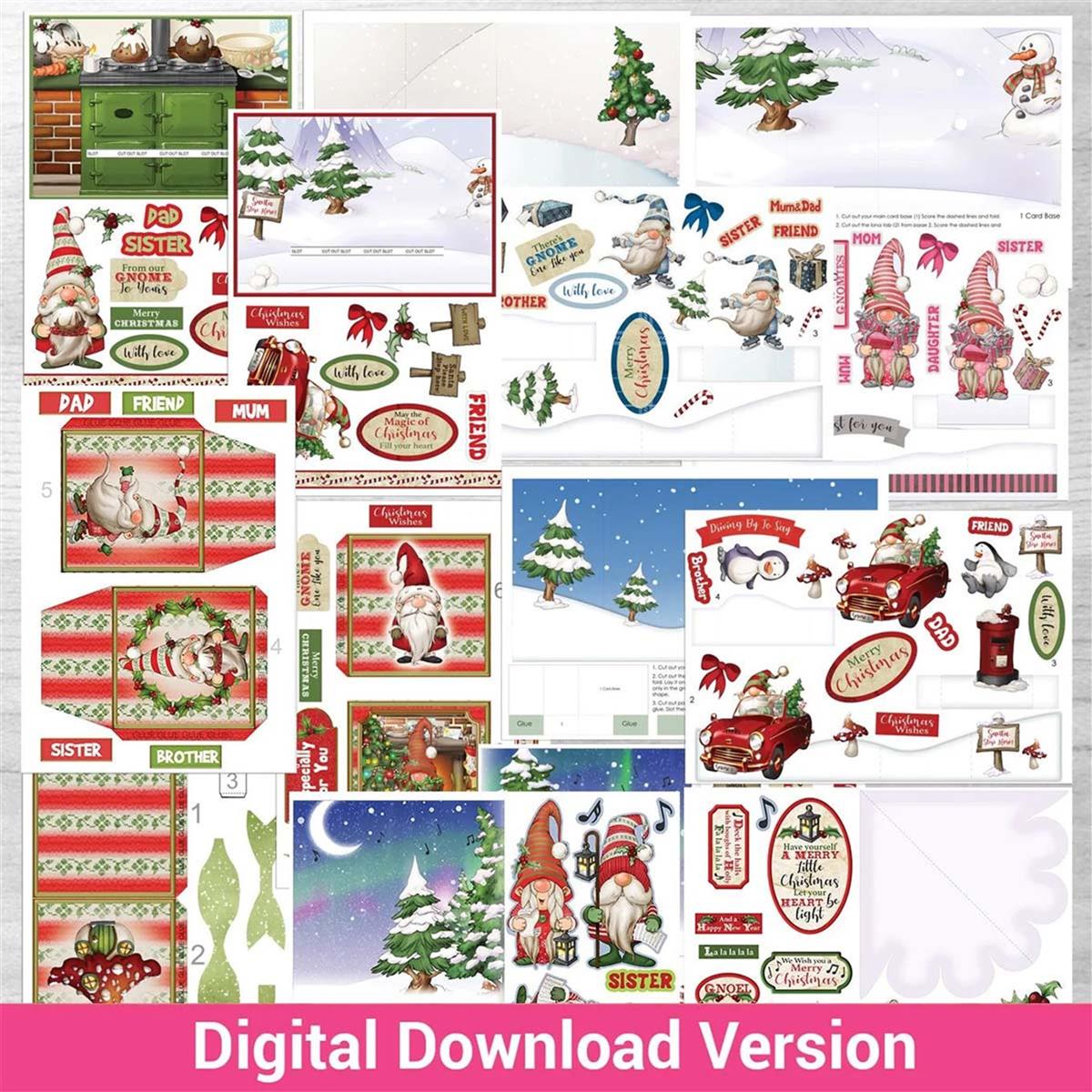 Digital Download Christmas Gnome Cardmaking kit | HobbyMaker