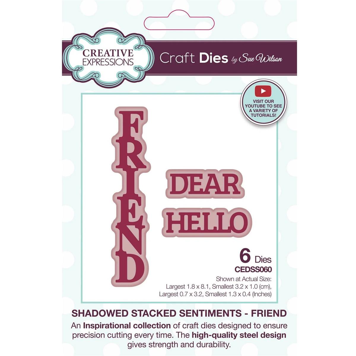 Creative Expressions Sue Wilson Friend Shadowed Stacked Sentiment Craft ...