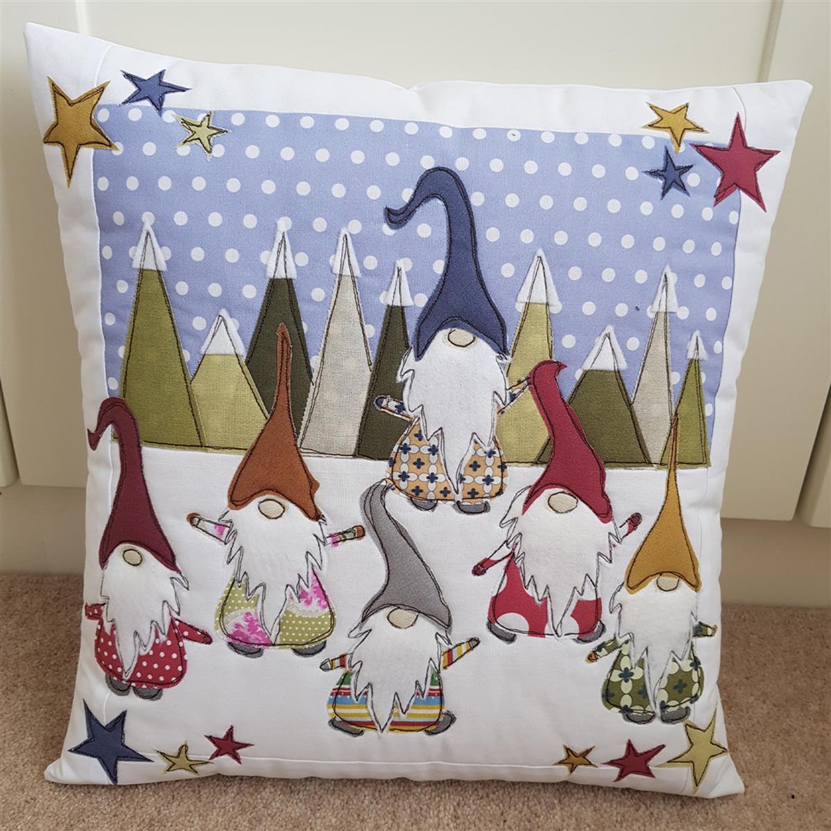 Helen Newton Christmas Gnomes Cushion Kit: Instructions, Fabric Panel ...