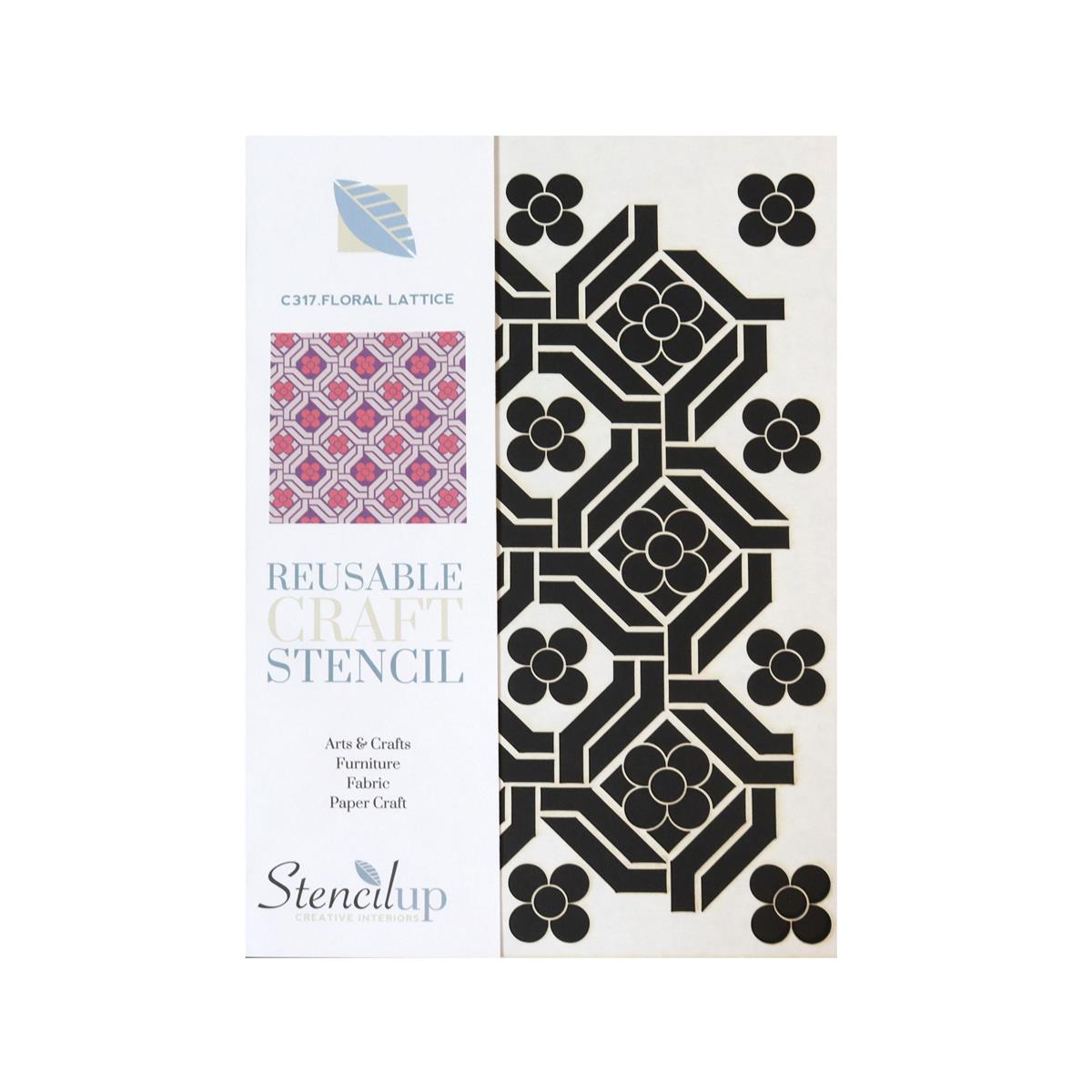 Floral lattice, A4 adhesivebacked stencil HobbyMaker
