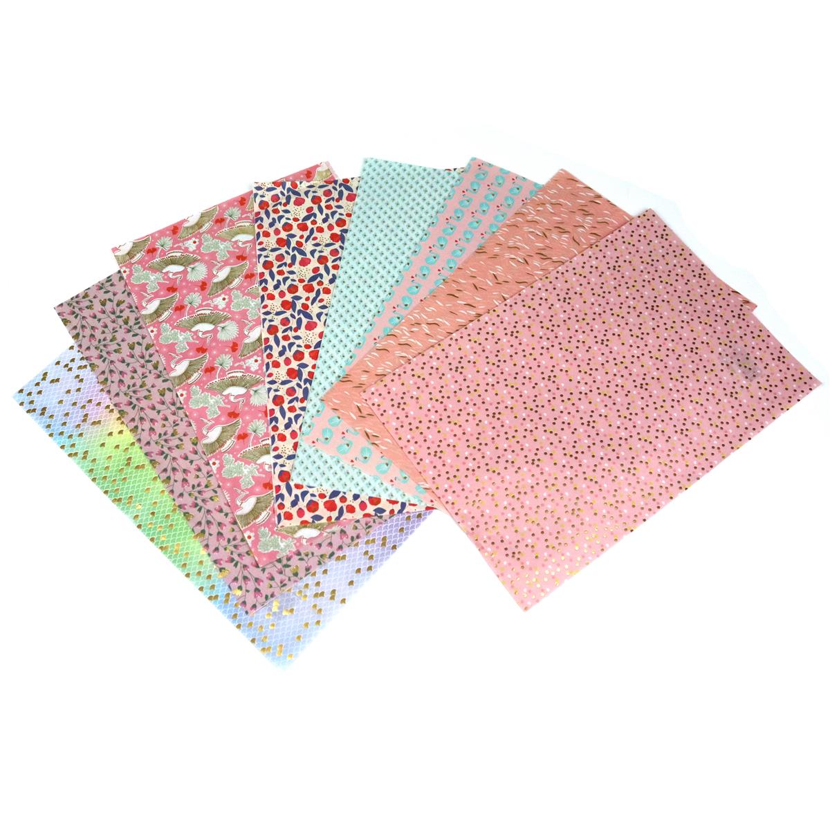 Decopatch Texture Papers - 8 sheets - Pinks | HobbyMaker