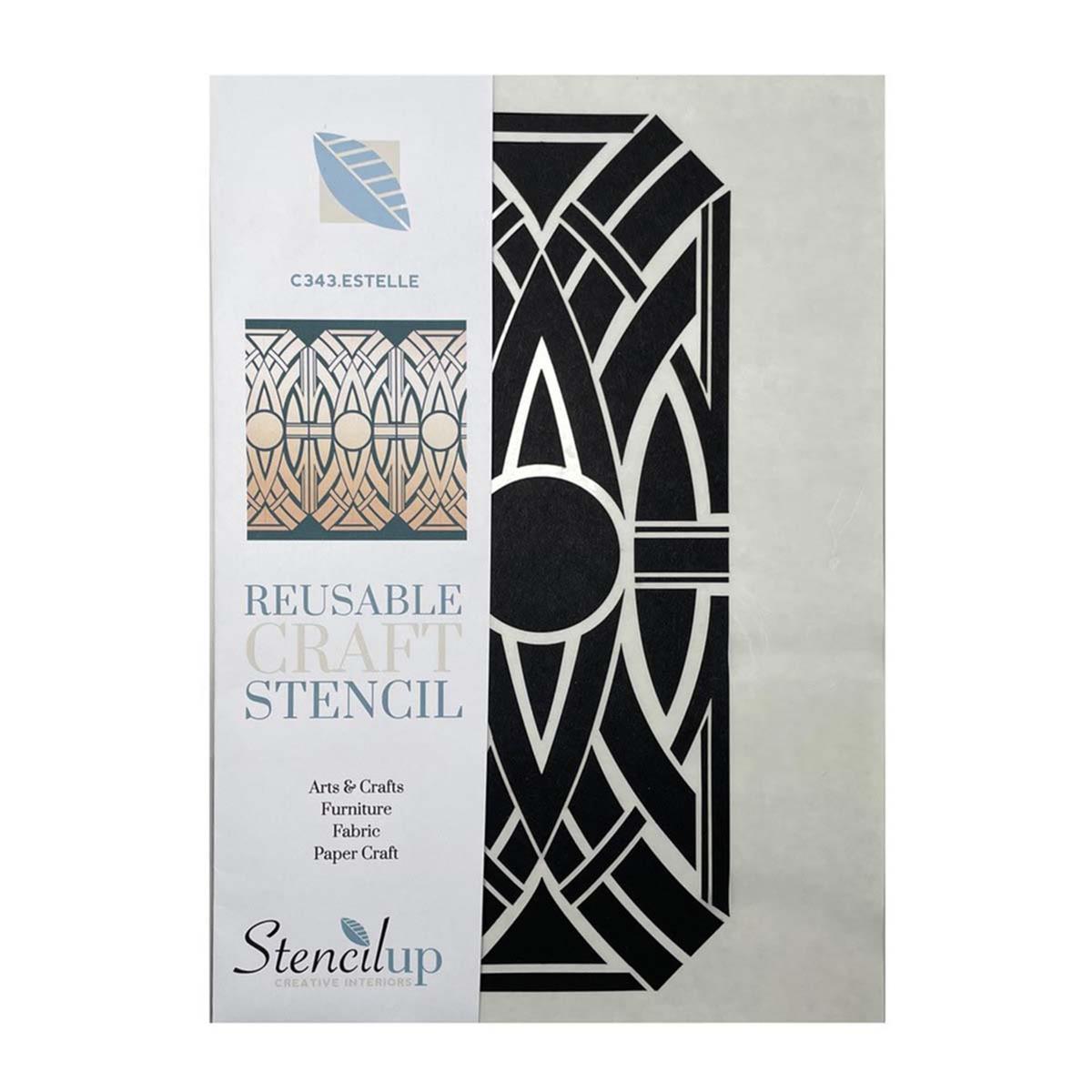 Stencil Up Estelle Art Deco Motif Art Deco Inspired Pattern Adhesive Backed Stencil Hobbymaker