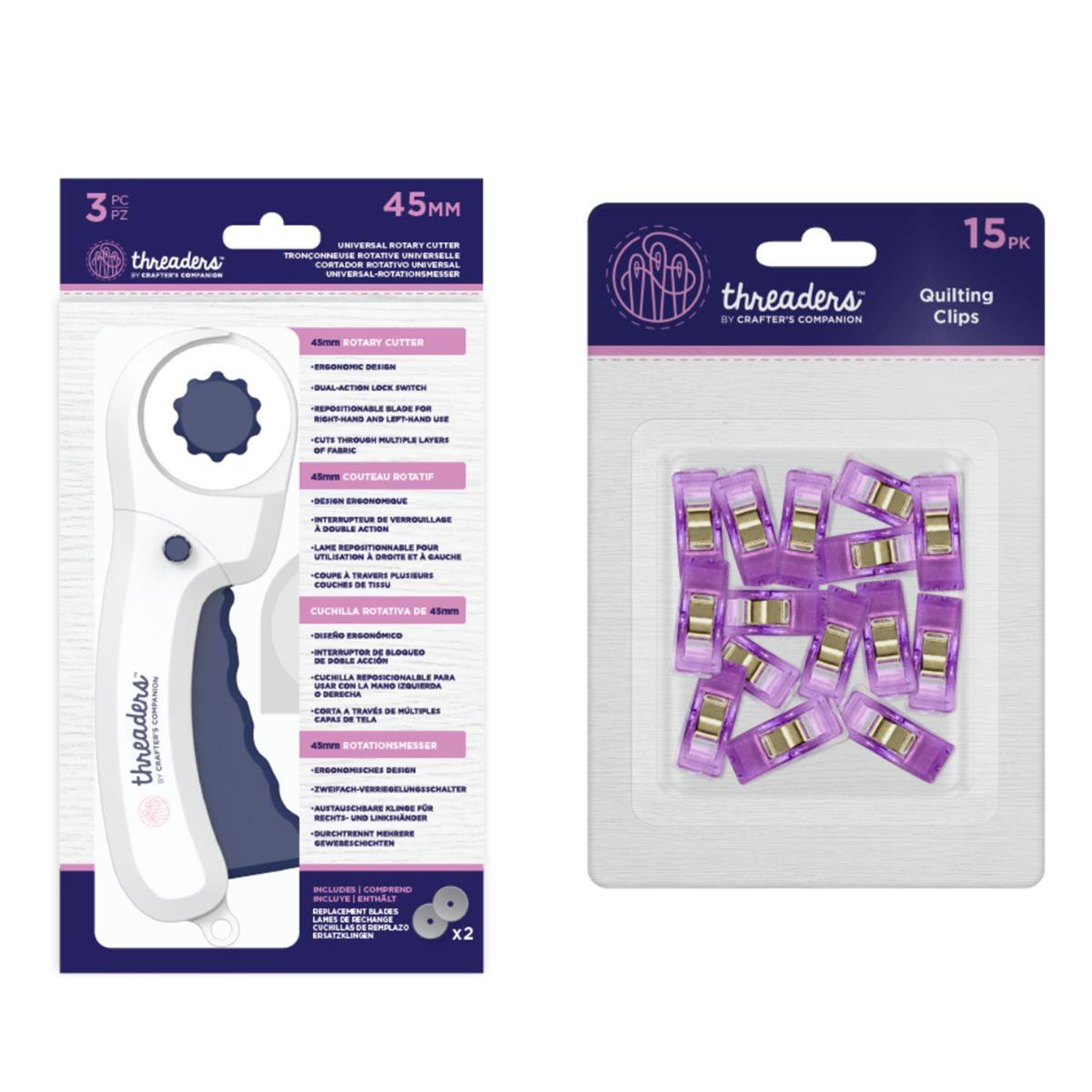 Threaders Universal 45mm Rotary Cutter with Replacement Blades & FREE