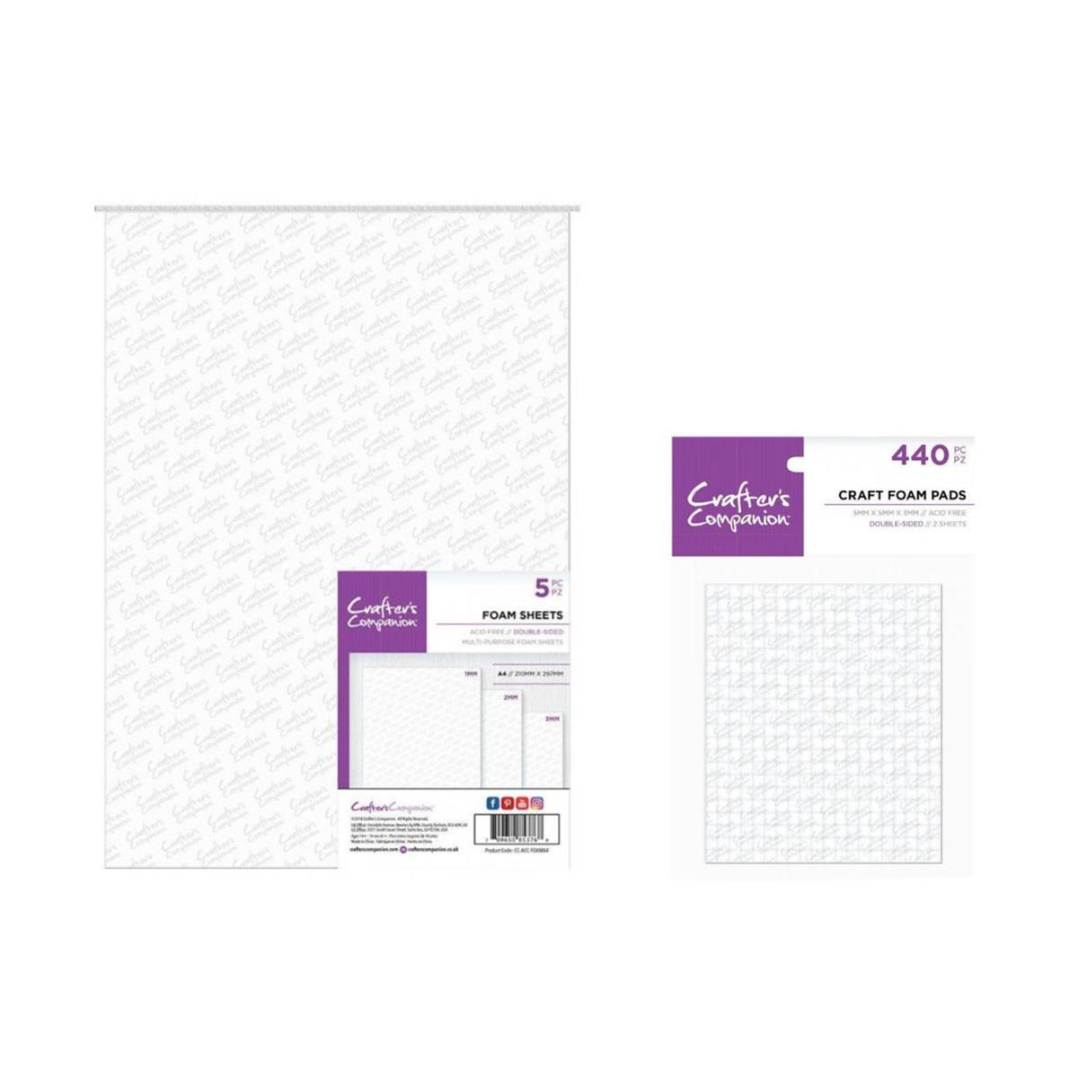 Crafter's Companion Double Sided Foam Sheets with Free 5mm x 3mm Foam