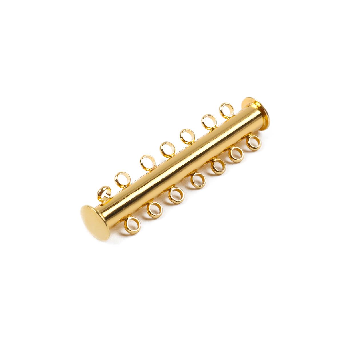 Gold Coloured 7 Strand Slide Connector Clasp Approx 10x40mm