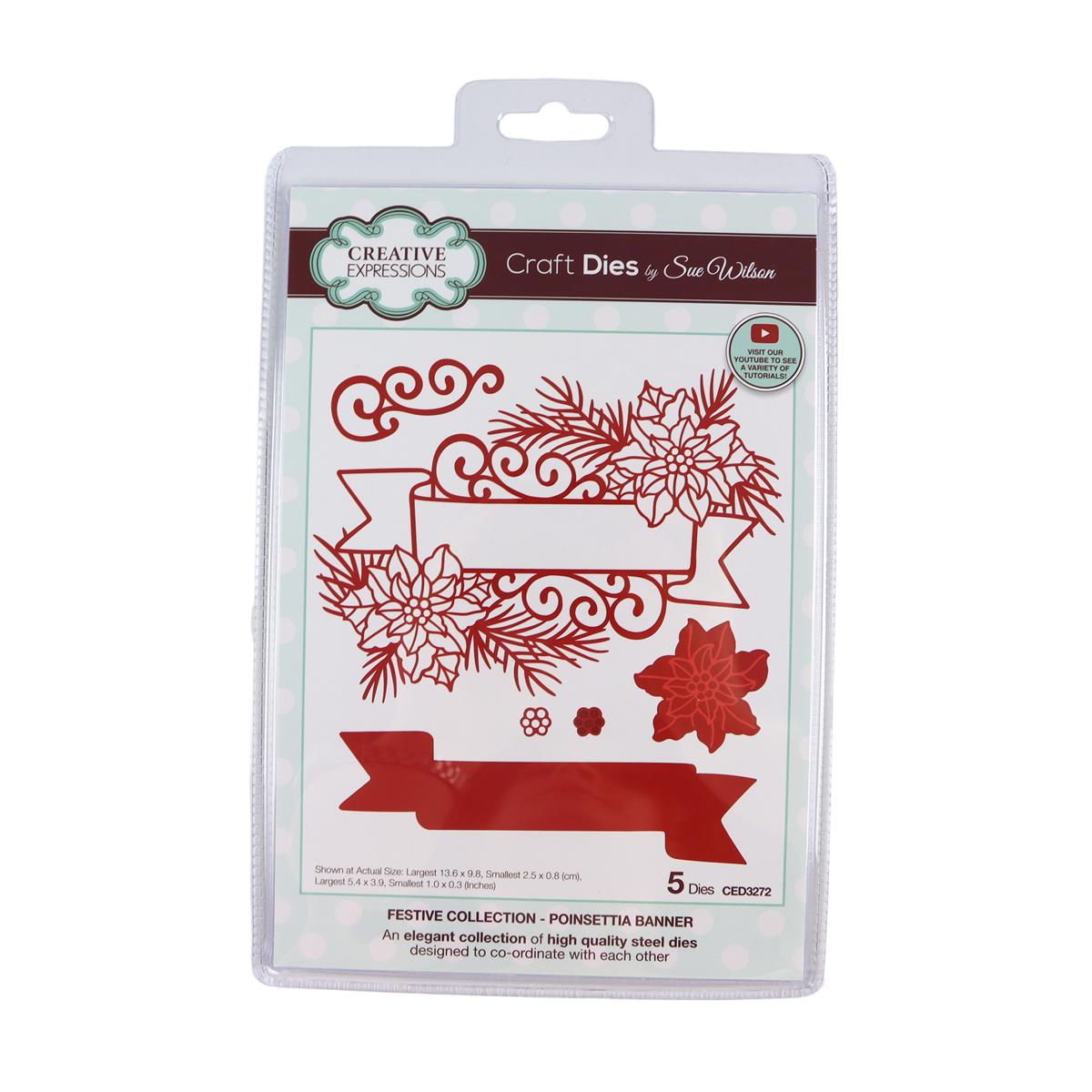 Creative Expressions Sue Wilson Poinsettia Banner HobbyMaker