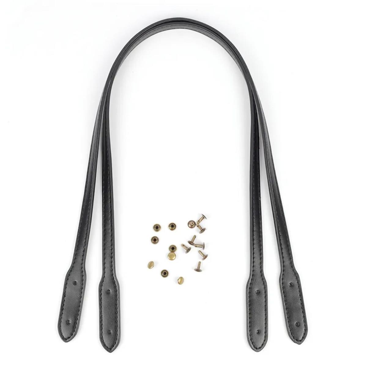 Black Faux Leather Bag Shoulder Straps. 72cm (28in) SewingStreet