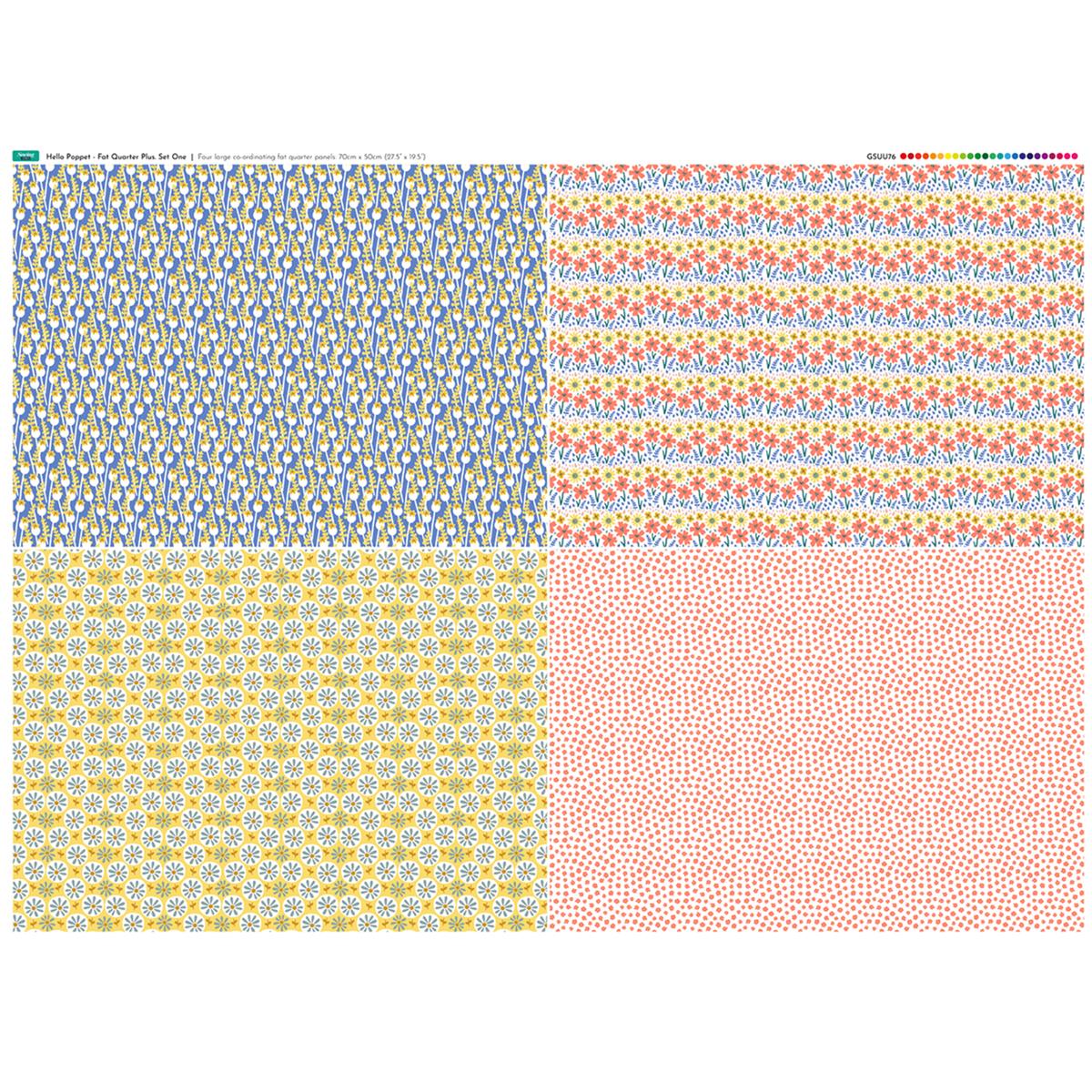 Hello Poppet Fat Quarter Set 1 - 140cm x 107cm | SewingStreet