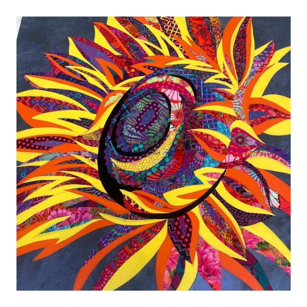 Delphine Brooks' Watercolour Sunflower Shine Bright Quilt Kit Fabric