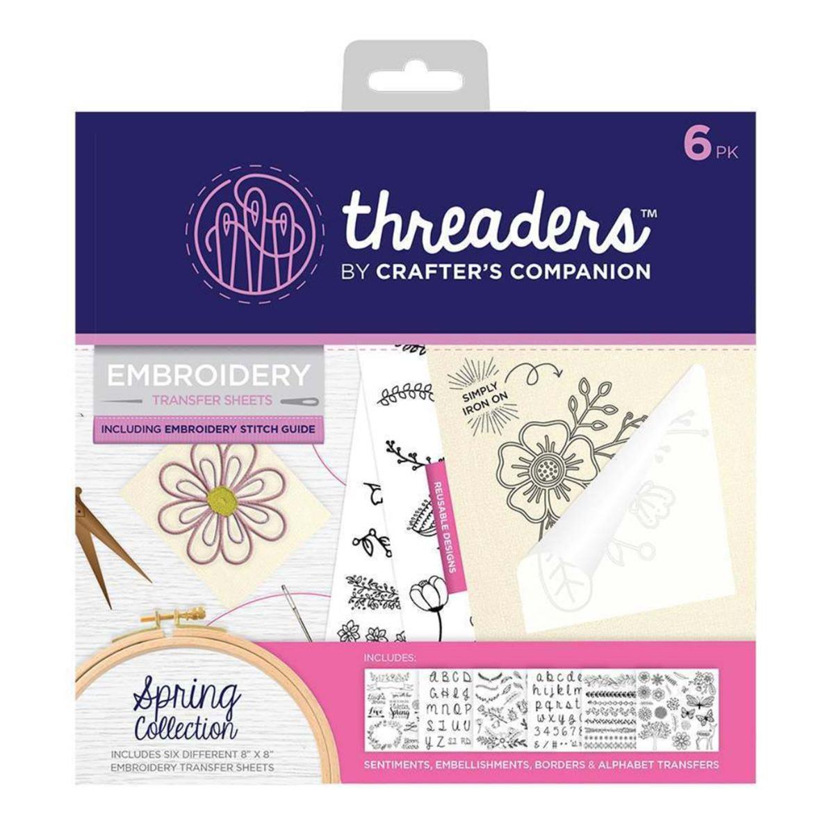 Threaders Embroidery Transfer Sheets - Spring Folded 