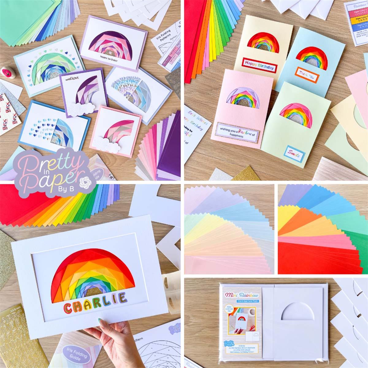 Bundle of Rainbow Craft Supplies Rainbow Craft Kits, Aperture Cards