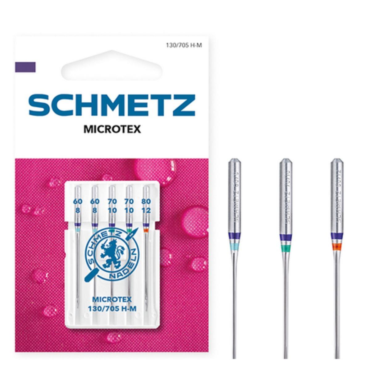 Schmetz Microtex Sewing Machine Needles Sizes 60-80 Pack of 5 ...