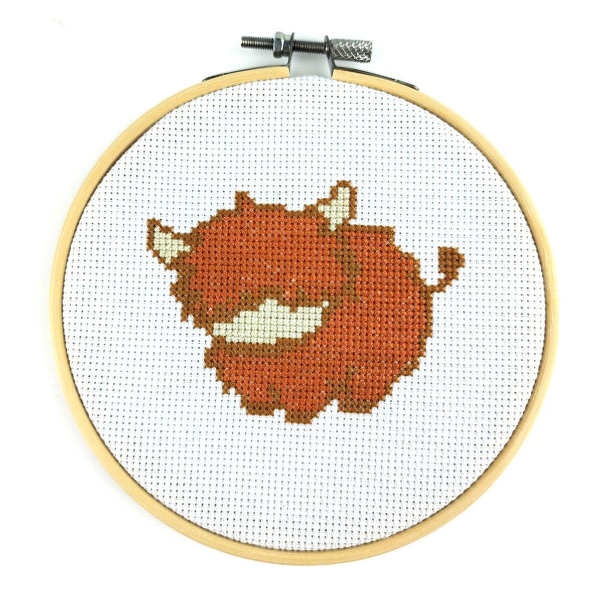 Hamish Highland Cow Cross Stitch Kit, 5 inch counted cross stitch kit