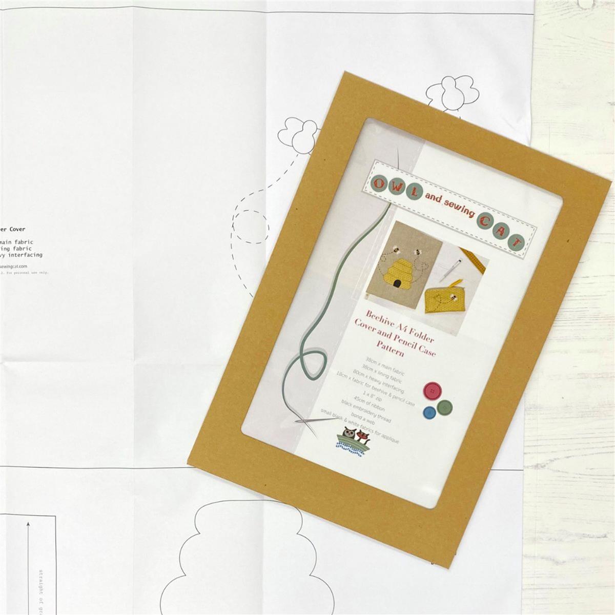 Owl & Sewing Cat Beehive Folder Set Pattern SewingStreet