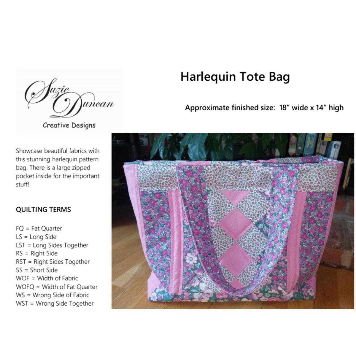 Suzie Duncan's Harlequin Tote Bag Instructions | SewingStreet