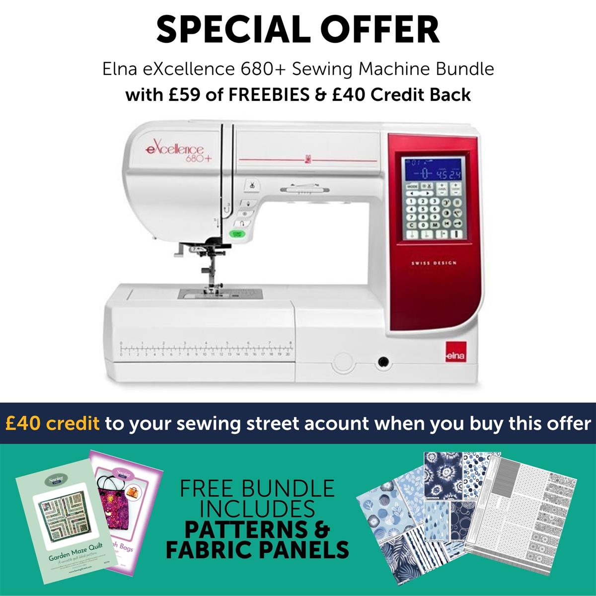 Stuart Hillard Special Offer Elna eXcellence 680+ Sewing Machine Bundle