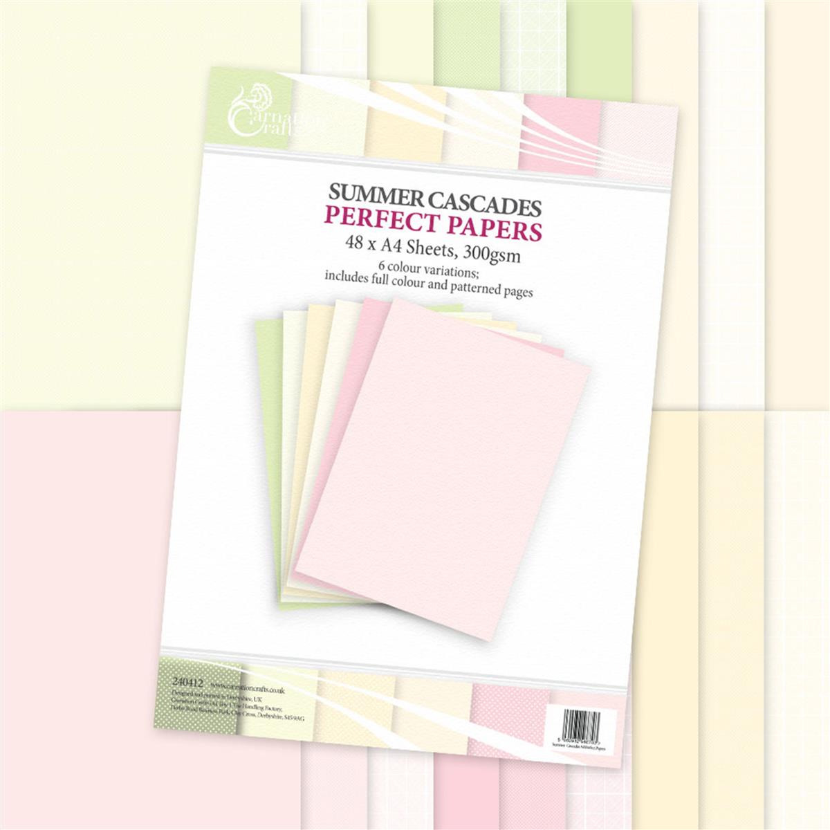 Carnation Crafts Summer Cascades A4 Perfect Papers 300gsm 48 sheets ...