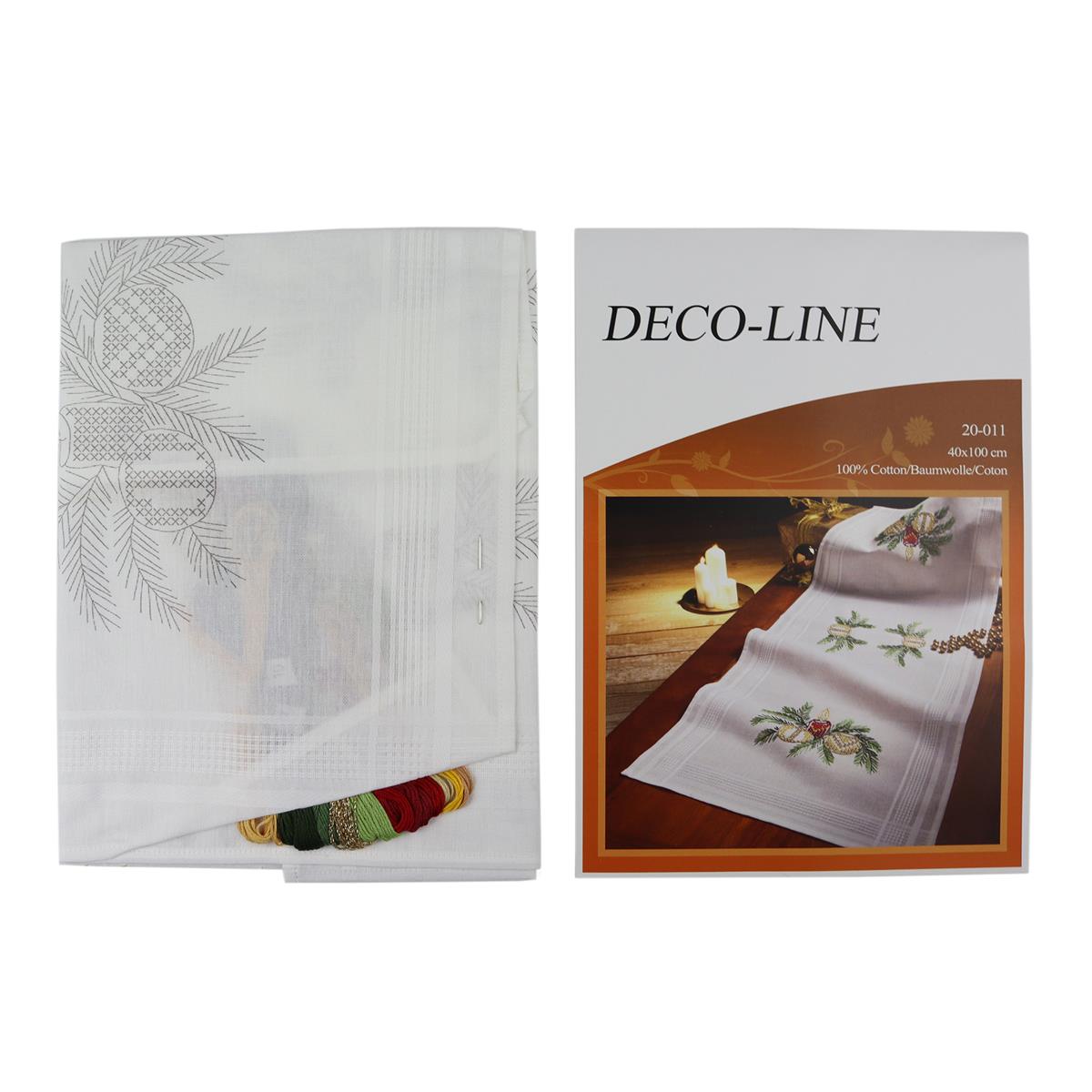 Beijer. Surface Embroidery Tablecloth Kit. 40x100cm. Christmas Candles