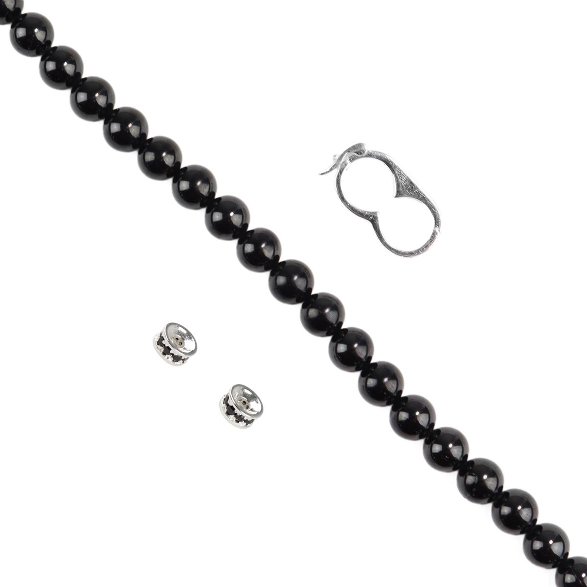 Beautiful Black Spinel! 925 Black Spinel Spacer Beads, Black Spinel
