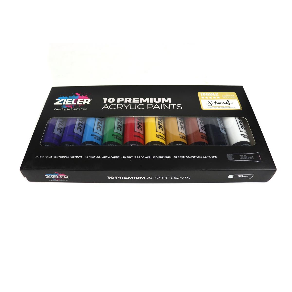 Zieler Premium Acrylic Paints pack of 10 | HobbyMaker