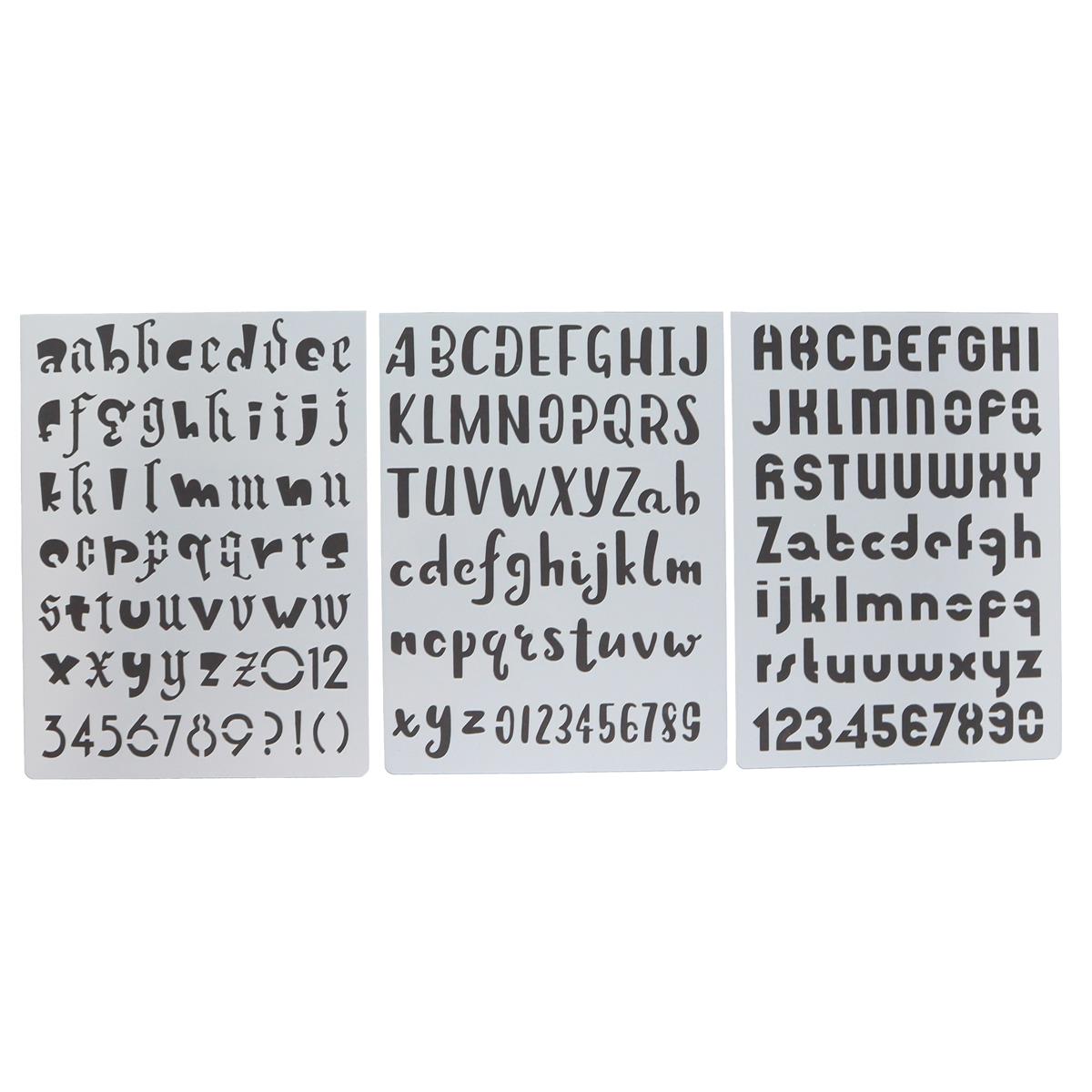 Set of 3 number and letter stencils | HobbyMaker