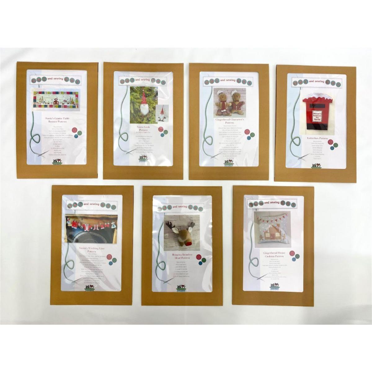 Owl & Sewing Cat Collection 16 Christmas ALL 7 PRINTED PATTERNS