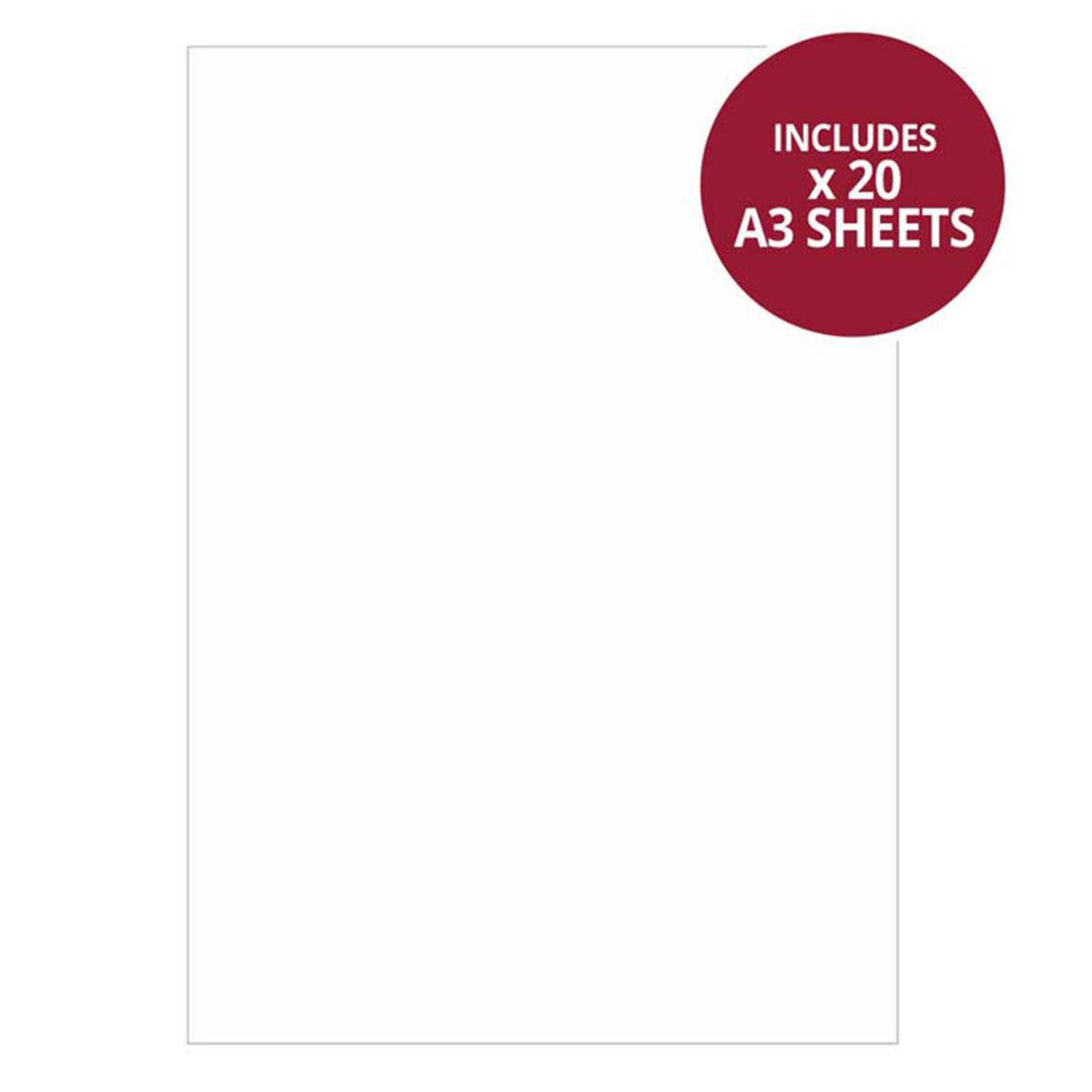 Adorable Scorable Cardstock A3 Pure White, Contains 20 x A3 350gsm