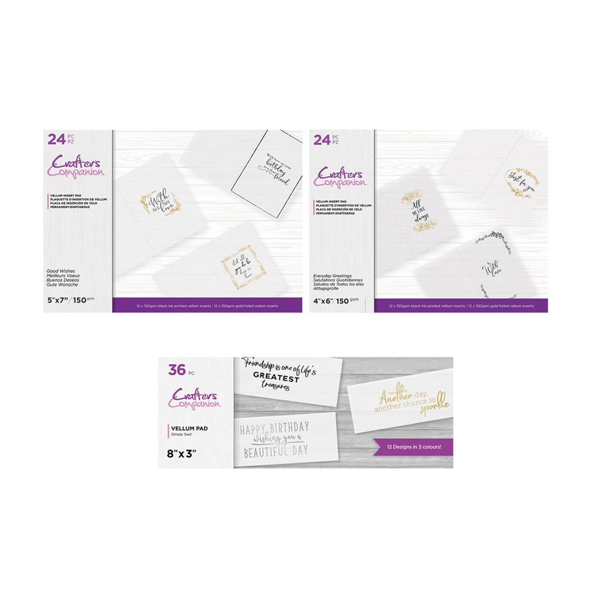 Crafter's Companion Vellum Inserts Pads - 84 Sheets | HobbyMaker