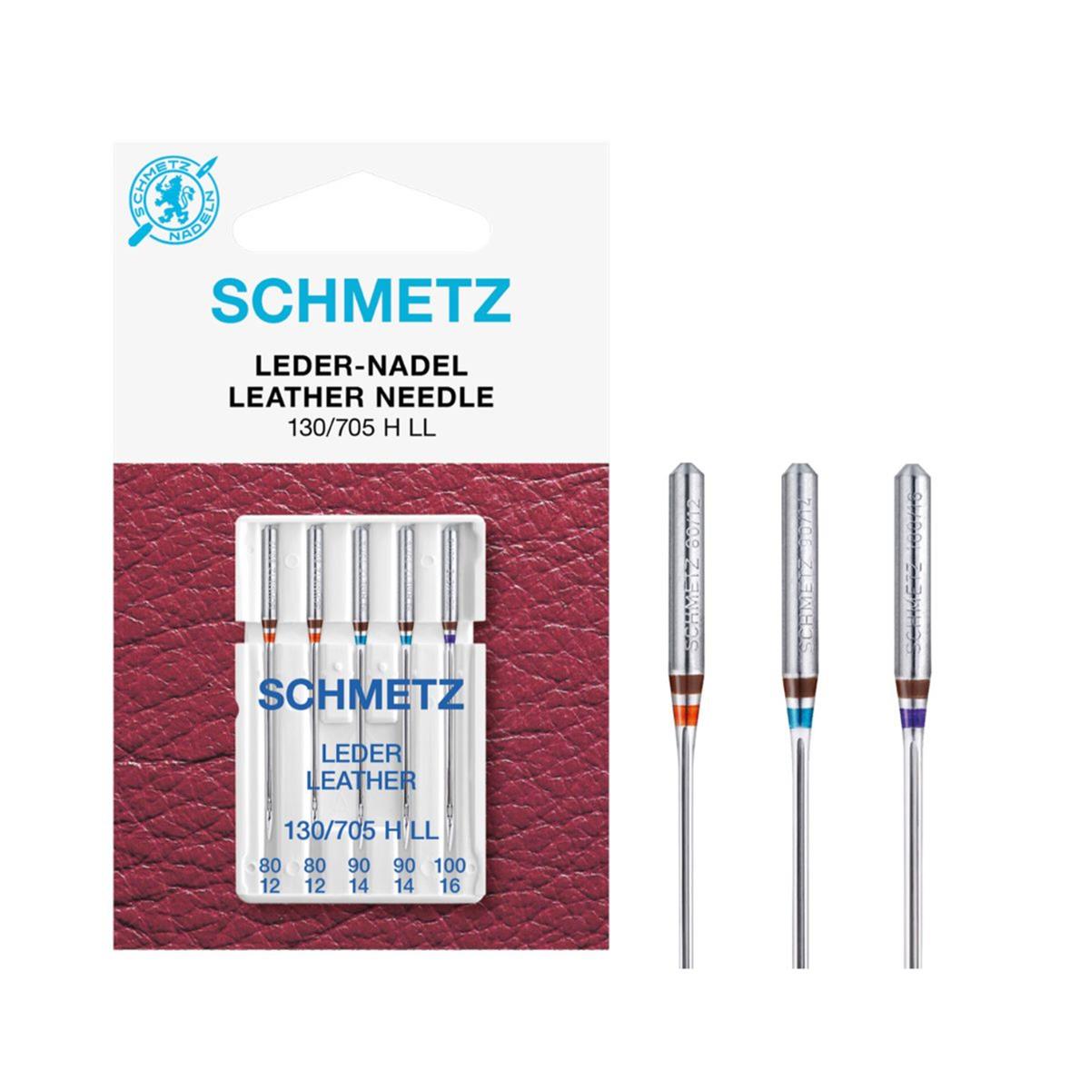 Schmetz Leather Universal Sewing Machine Needle Sizes 80100 Pack of 5 SewingStreet
