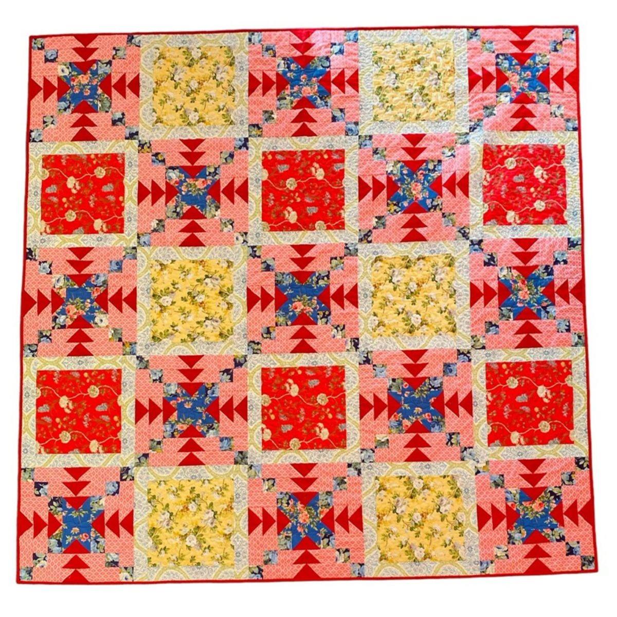 Sanderson Pink Lily Quilt Kit 204 x 204cm SewingStreet