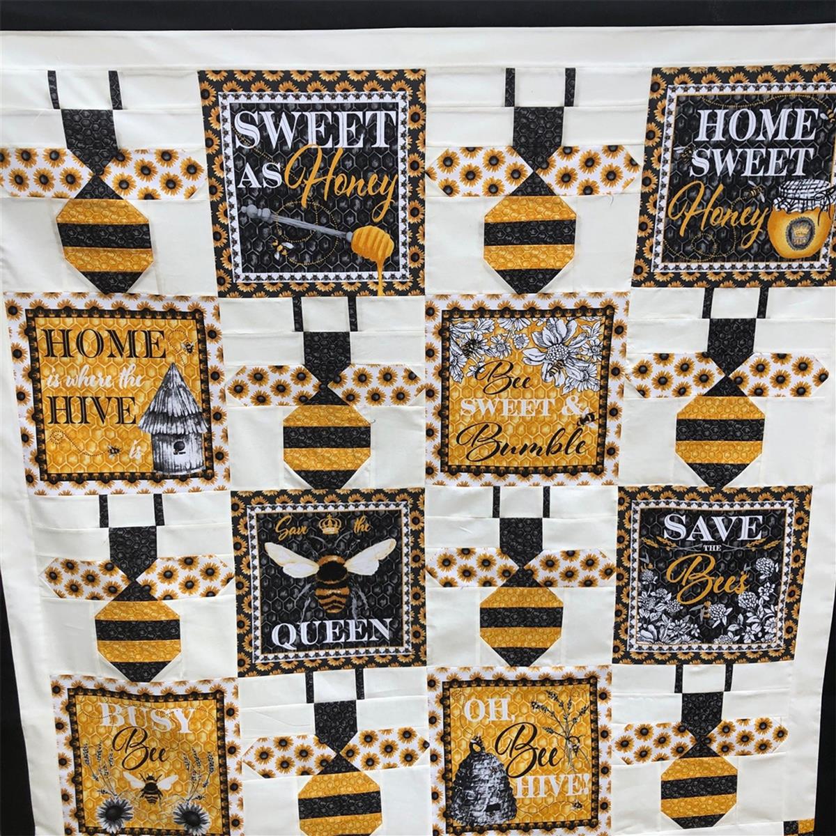 Delphine Brooks Show Me the Honey Quilt Kit Instructions, Fabric Panel