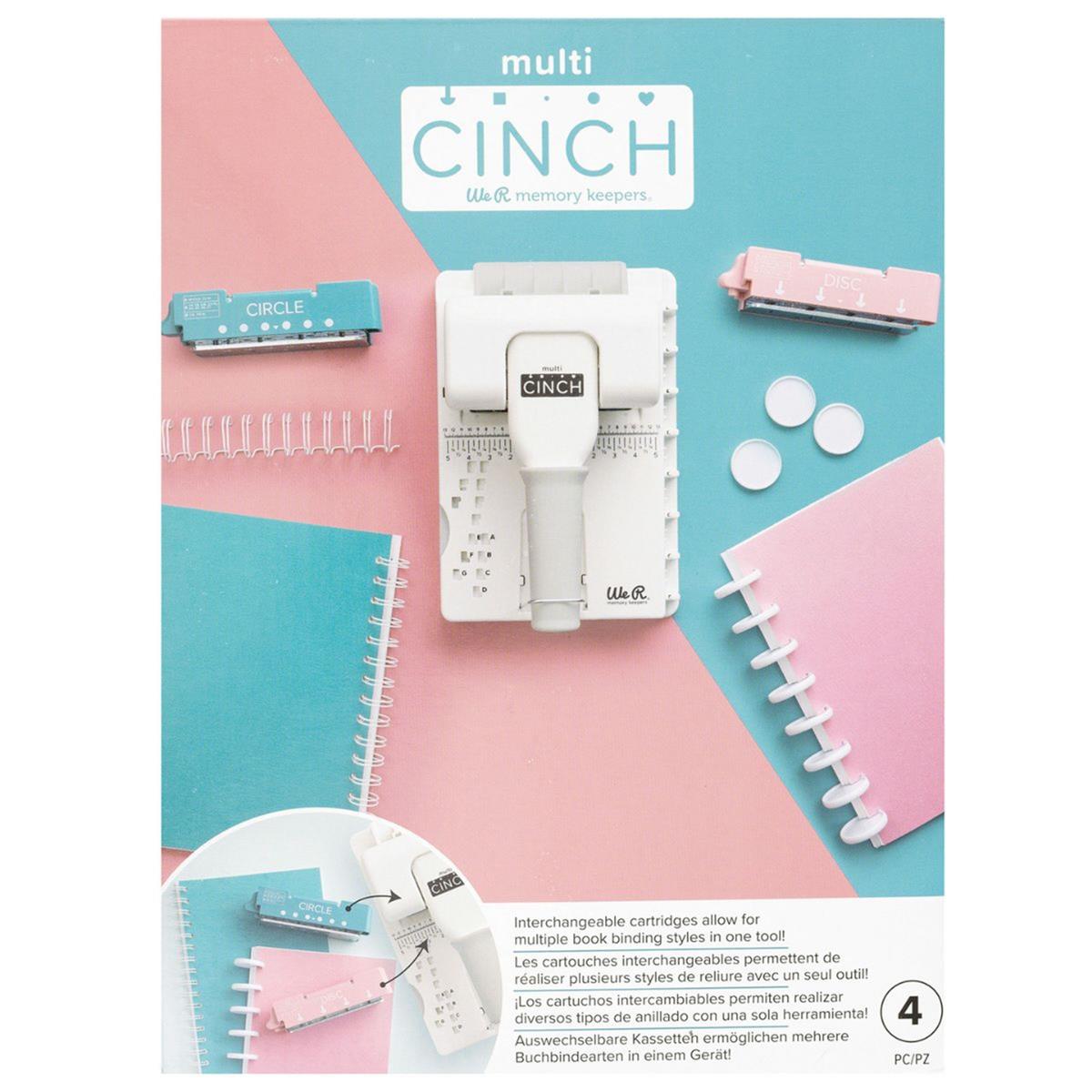 The Cinch Book Binding Tool We R Memory Keepers Round Hole Punch Machine  Pink