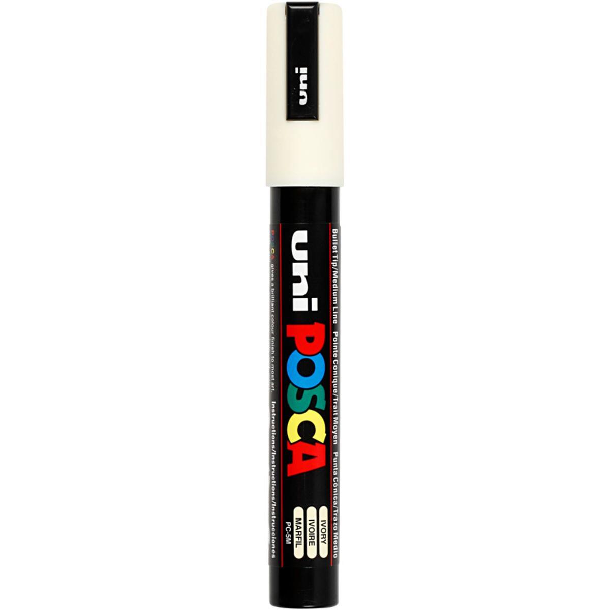 Posca Marker, ivory, no. PC-5M, line 2,5 mm, 1 pc | HobbyMaker