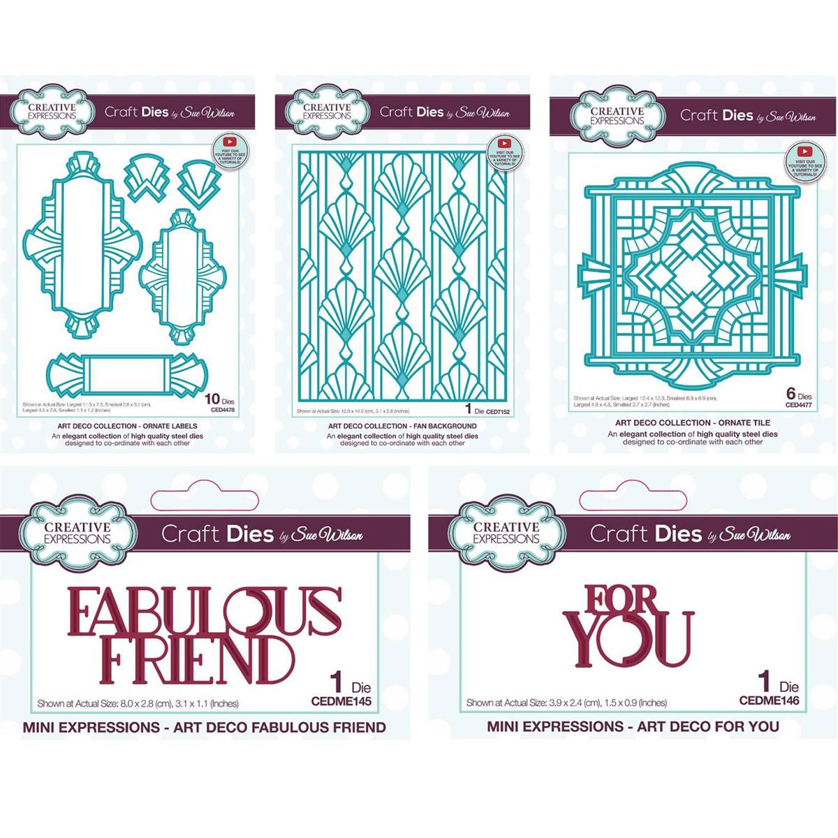 NEW Creative Expressions Sue Wilson Art Deco Collection - Ornate Bundle ...