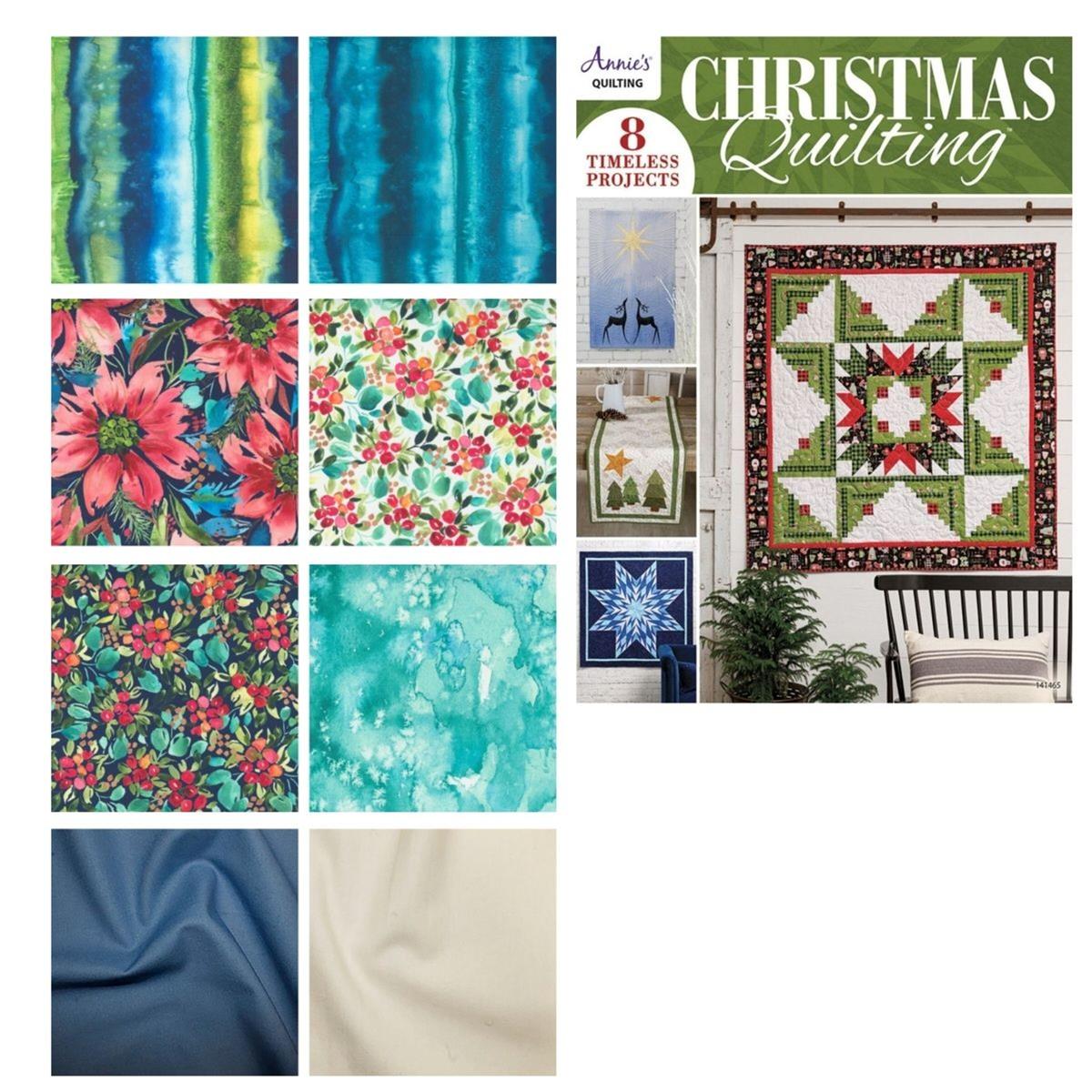 Christmas Star Moda Starflower Log Cabin Quilt Kit 147 x 147cm Book