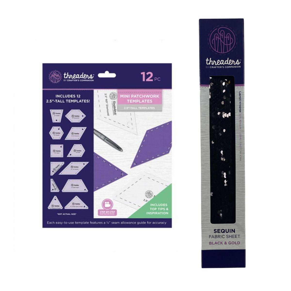 Threaders Mini Patchwork Templates with FREE Sequin Fabric SewingStreet