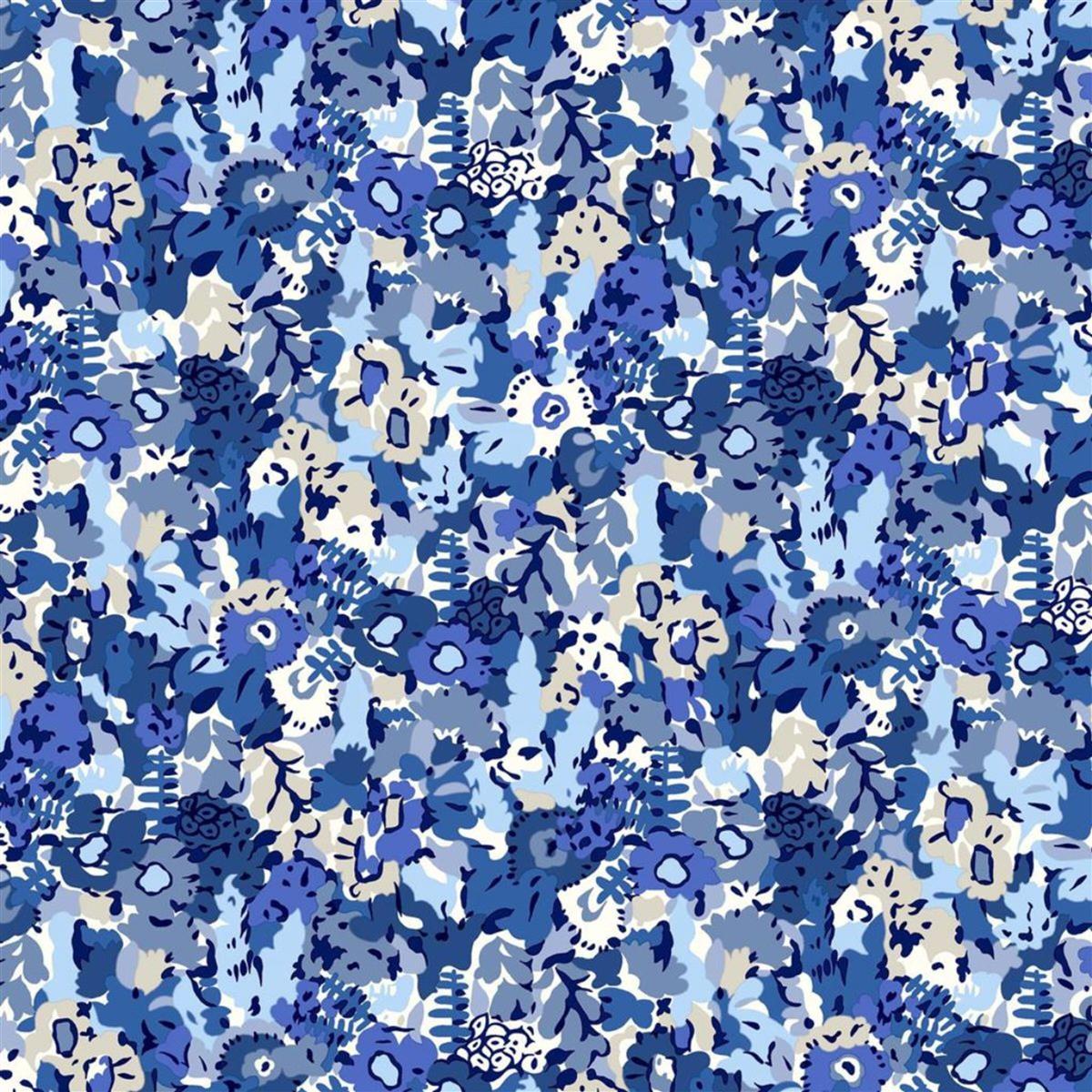 Liberty Garden Party Collection Meadow Haze Blue China Fabric 0.5m ...