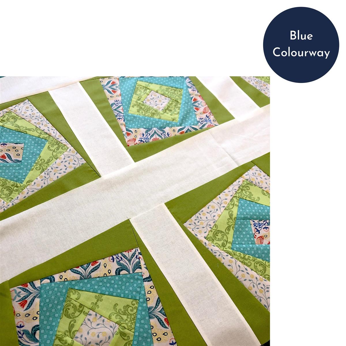 Sewmotion Blue Wonky Squares Lap Quilt Kit 114 x 150cm Instructions