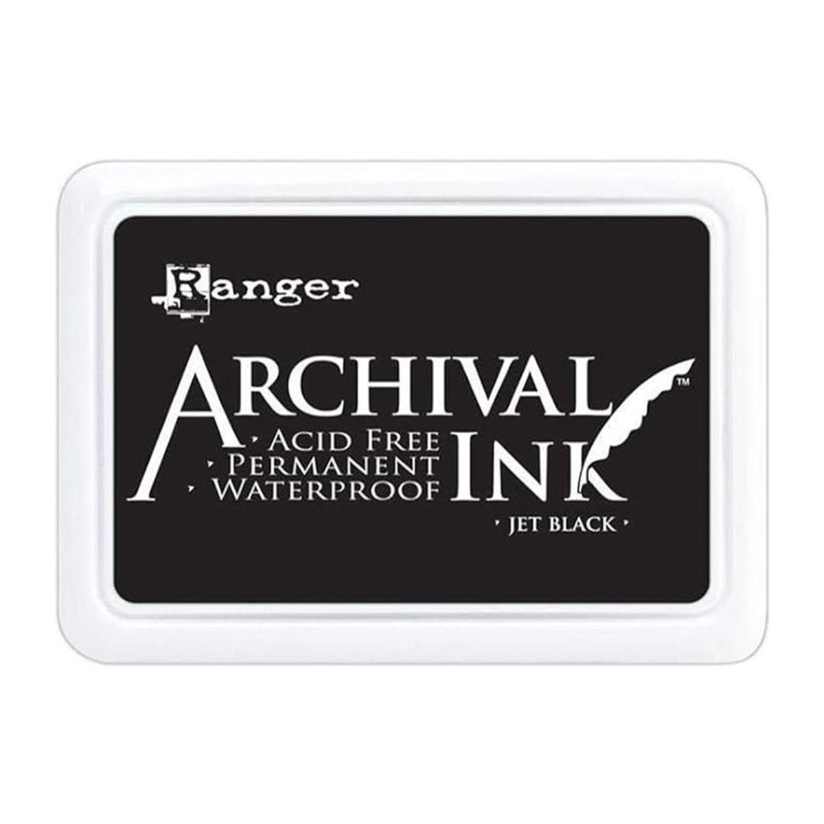 Ranger Archival Ink Jumbo Stamp Pad Jet Black Acid Free Permanent Waterproof 